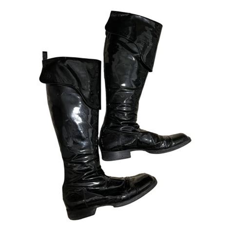 Chanel Patent Leather Pirate Boots .